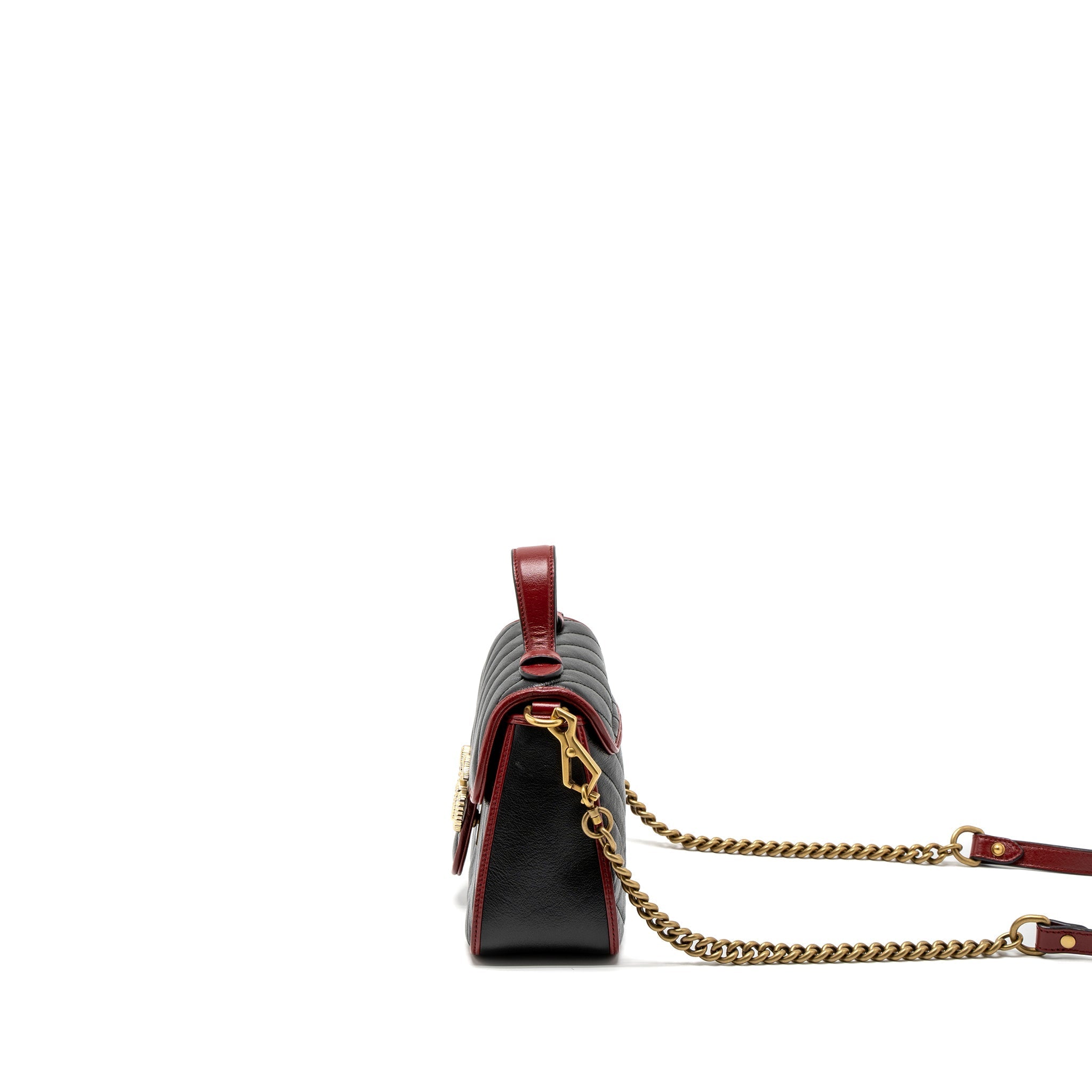 Gucci GG Marmont Mini Top Handle Bag Calfskin Black/Red
