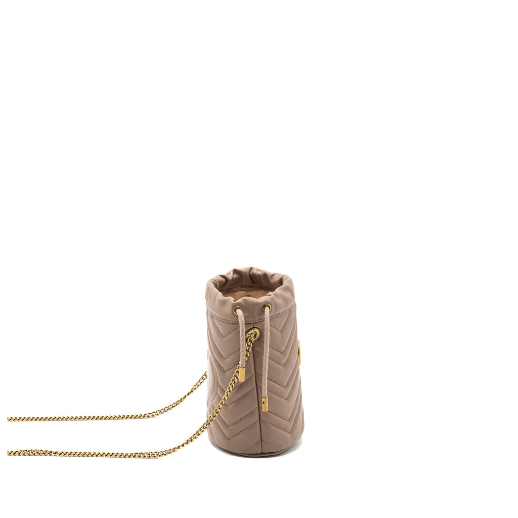 Gucci GG Marmont Mini Bucket Bag Beige