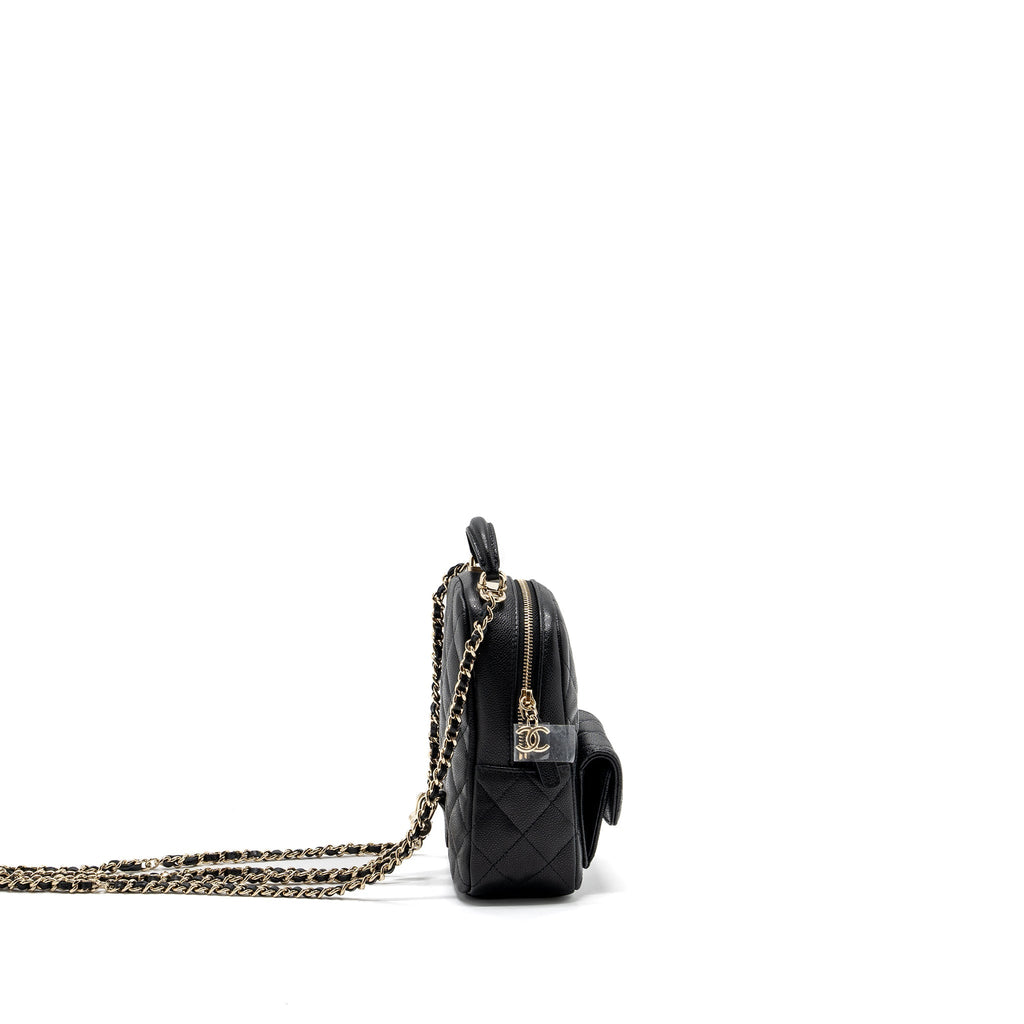 Chanel 24C mini backpack / crossbody bag caviar black L (microchip)