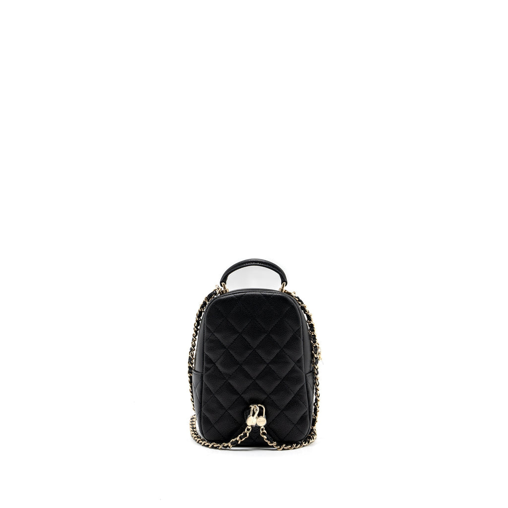 Chanel 24C mini backpack / crossbody bag caviar black L (microchip)