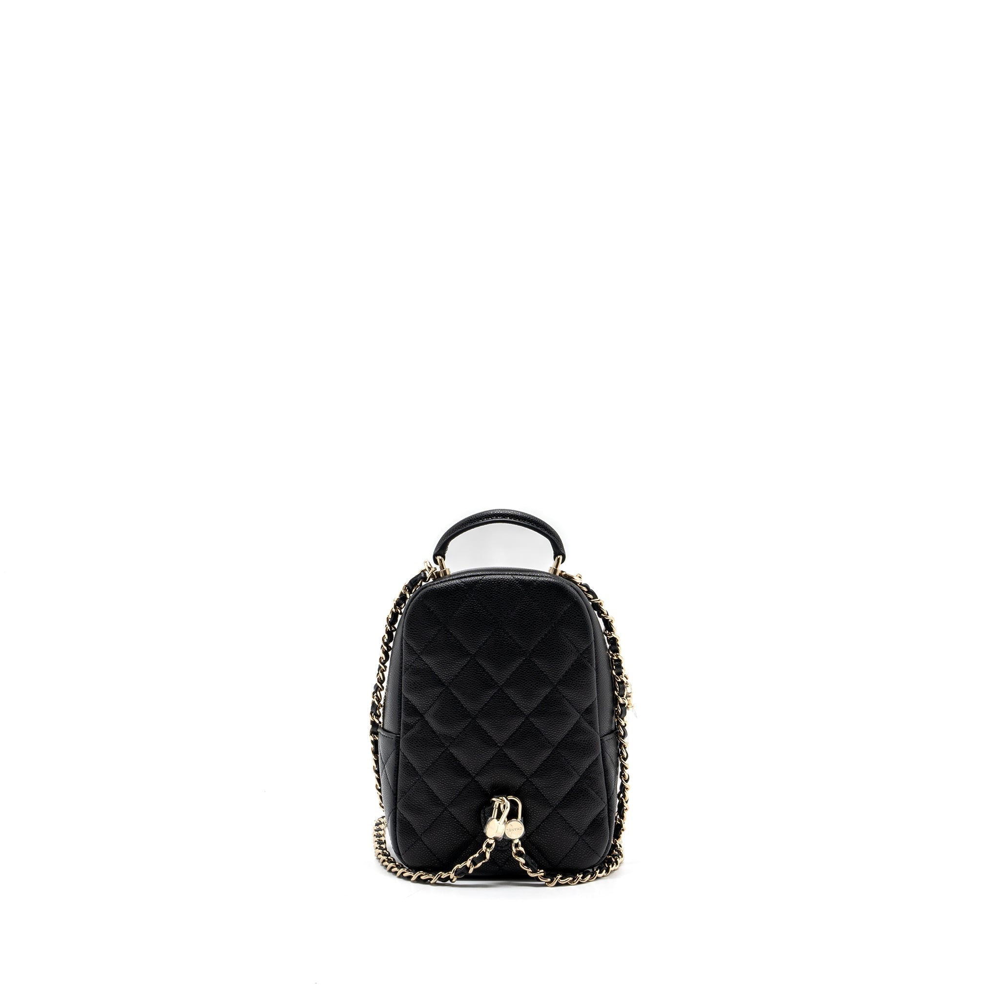 Chanel 24C mini backpack / crossbody bag caviar black L (microchip)
