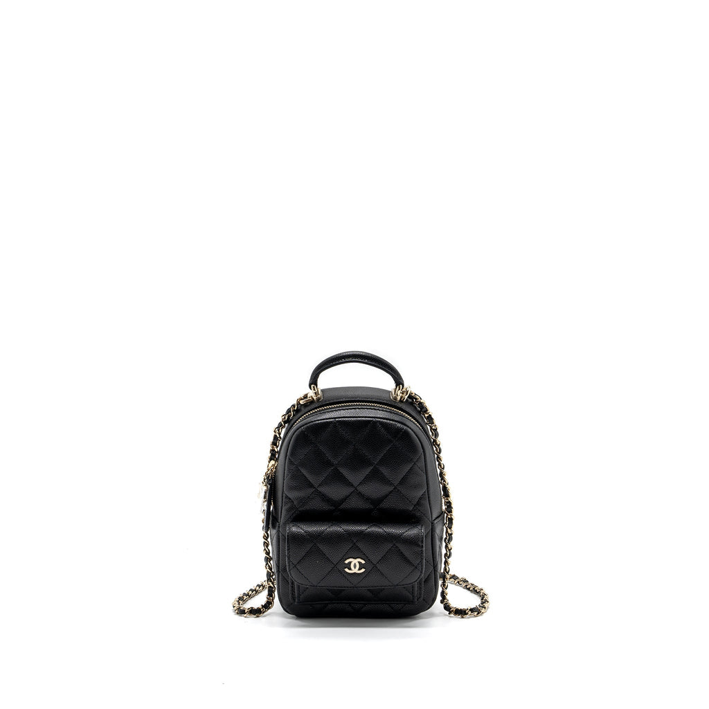 Chanel 24C mini backpack / crossbody bag caviar black L (microchip)