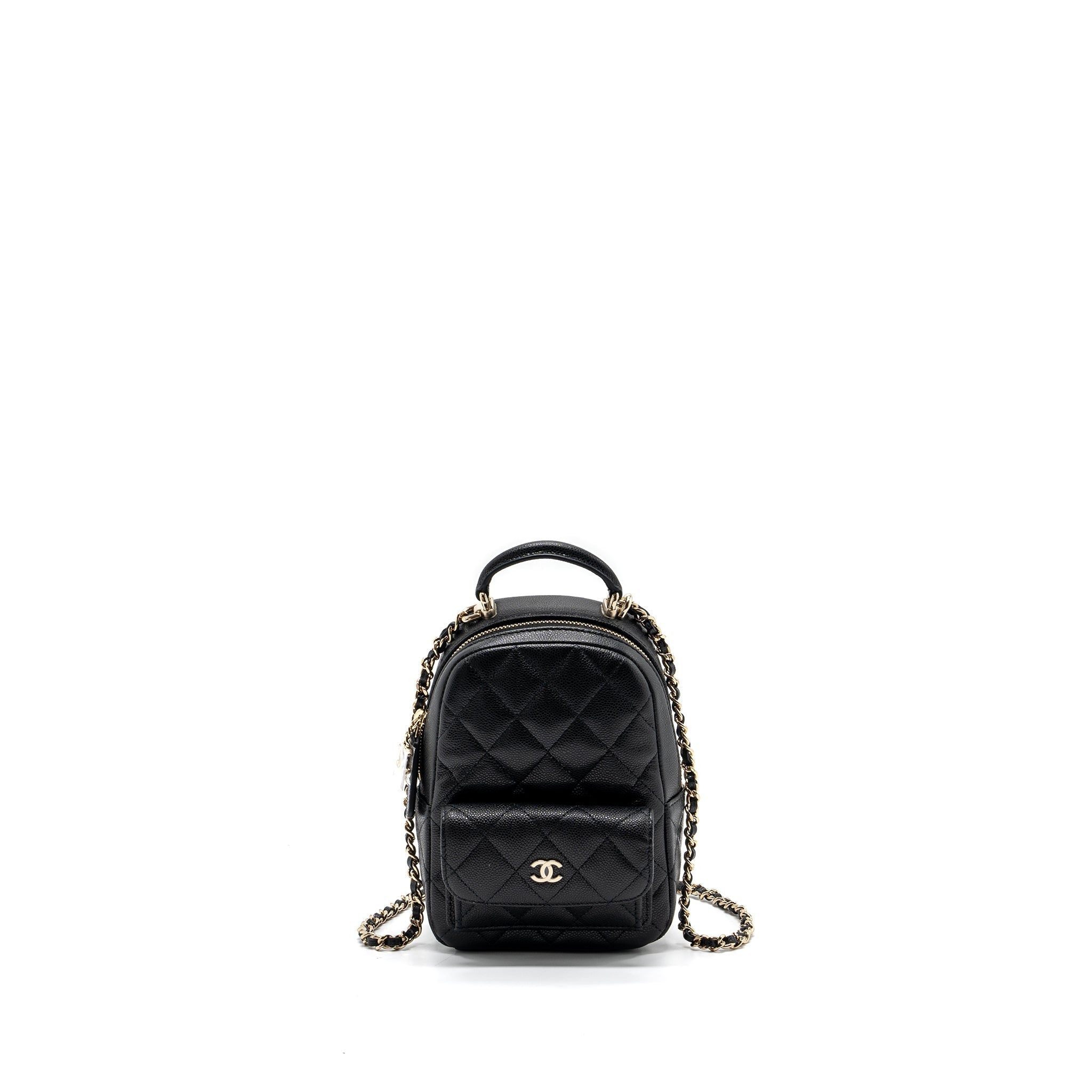 Chanel 24C mini backpack / crossbody bag caviar black L (microchip)