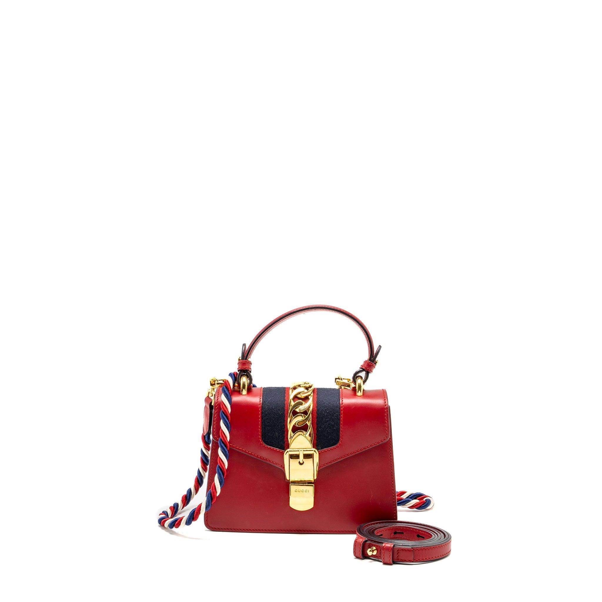 Gucci Top Handle Mini Sylvie calfskin red