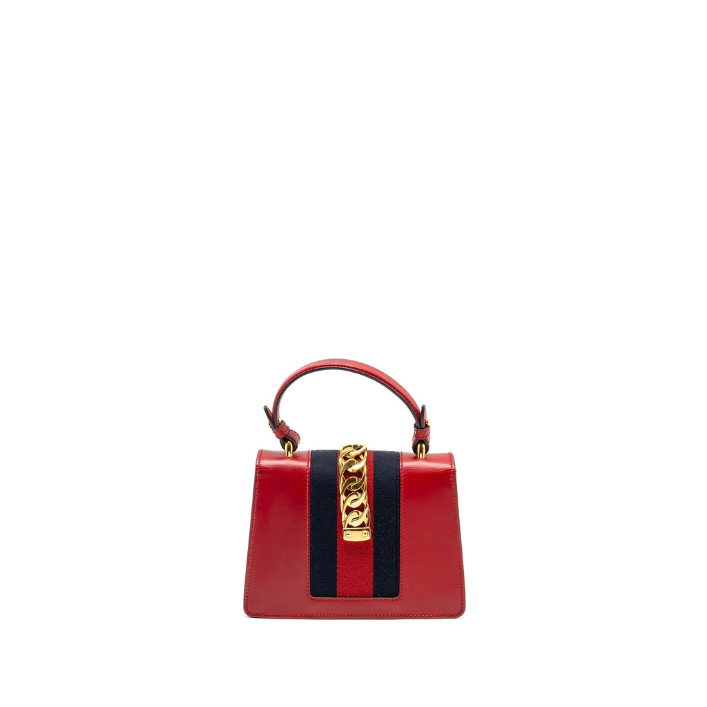 Gucci Top Handle Mini Sylvie calfskin red