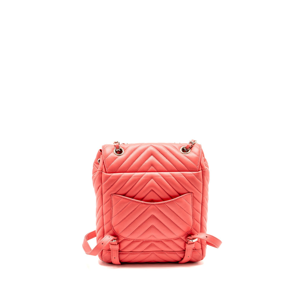 Chanel Small Urban Spirit Backpack Chevron Calfskin Pink