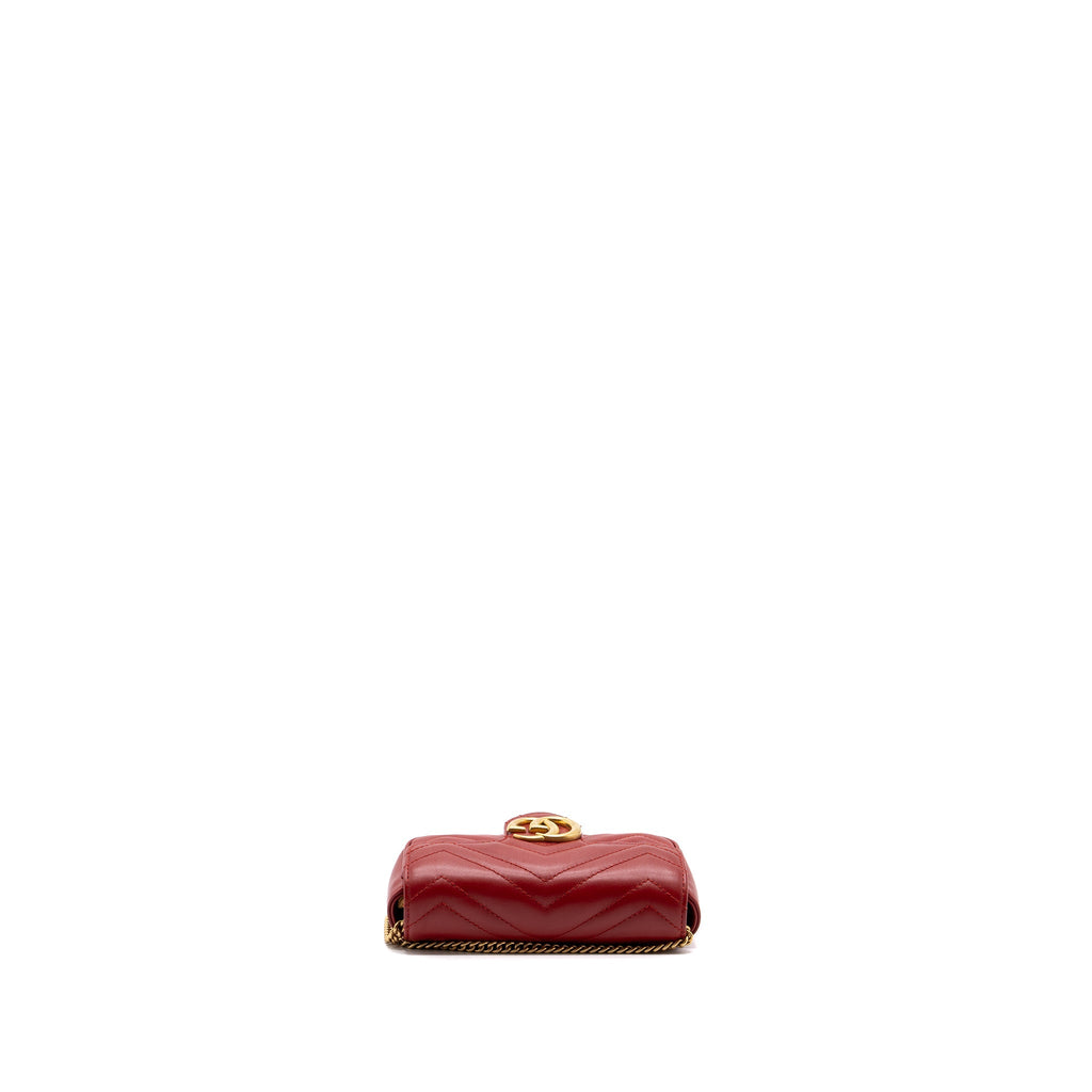 Gucci Marmont super mini matelass� chevron Calfskin red