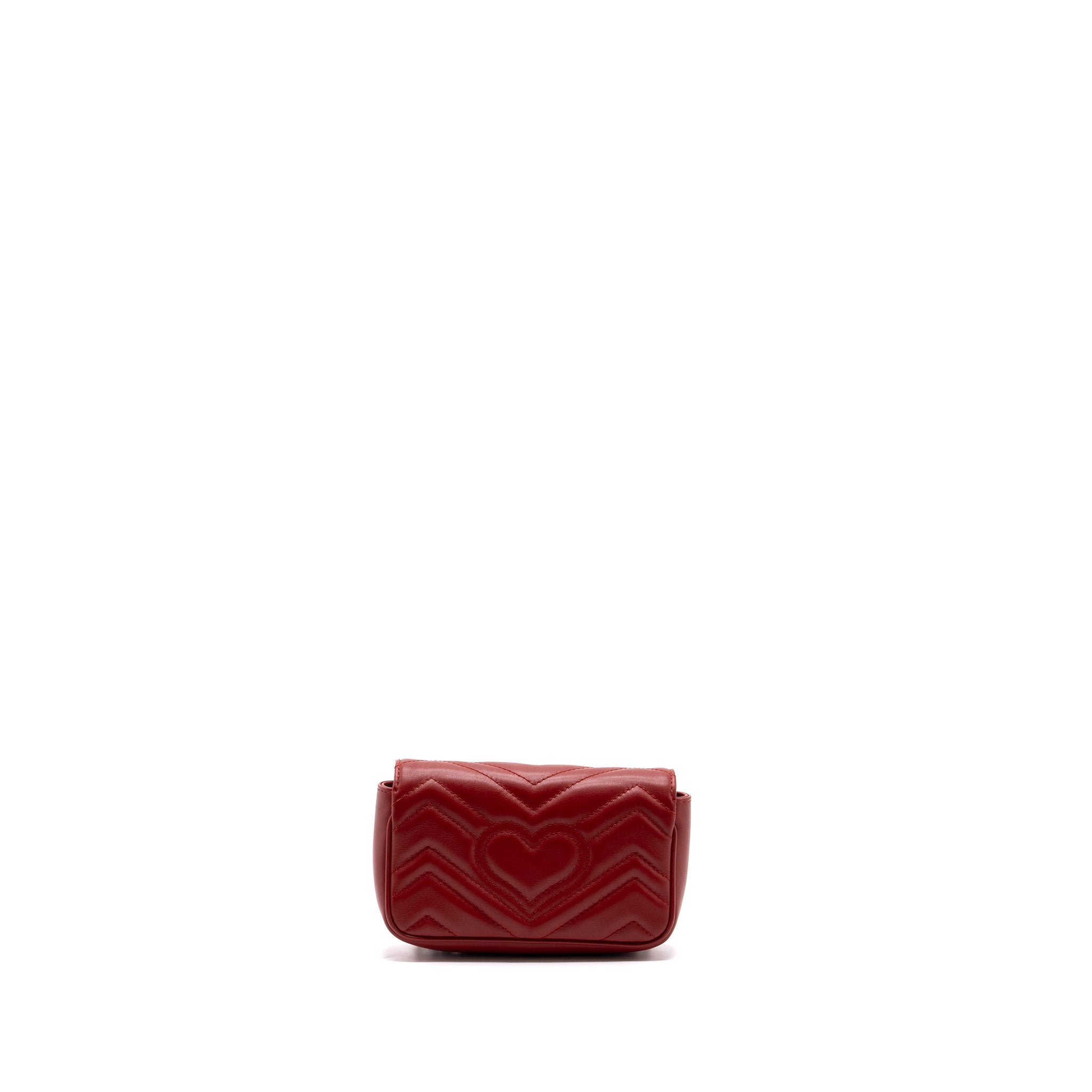 Gucci Marmont super mini matelass� chevron Calfskin red