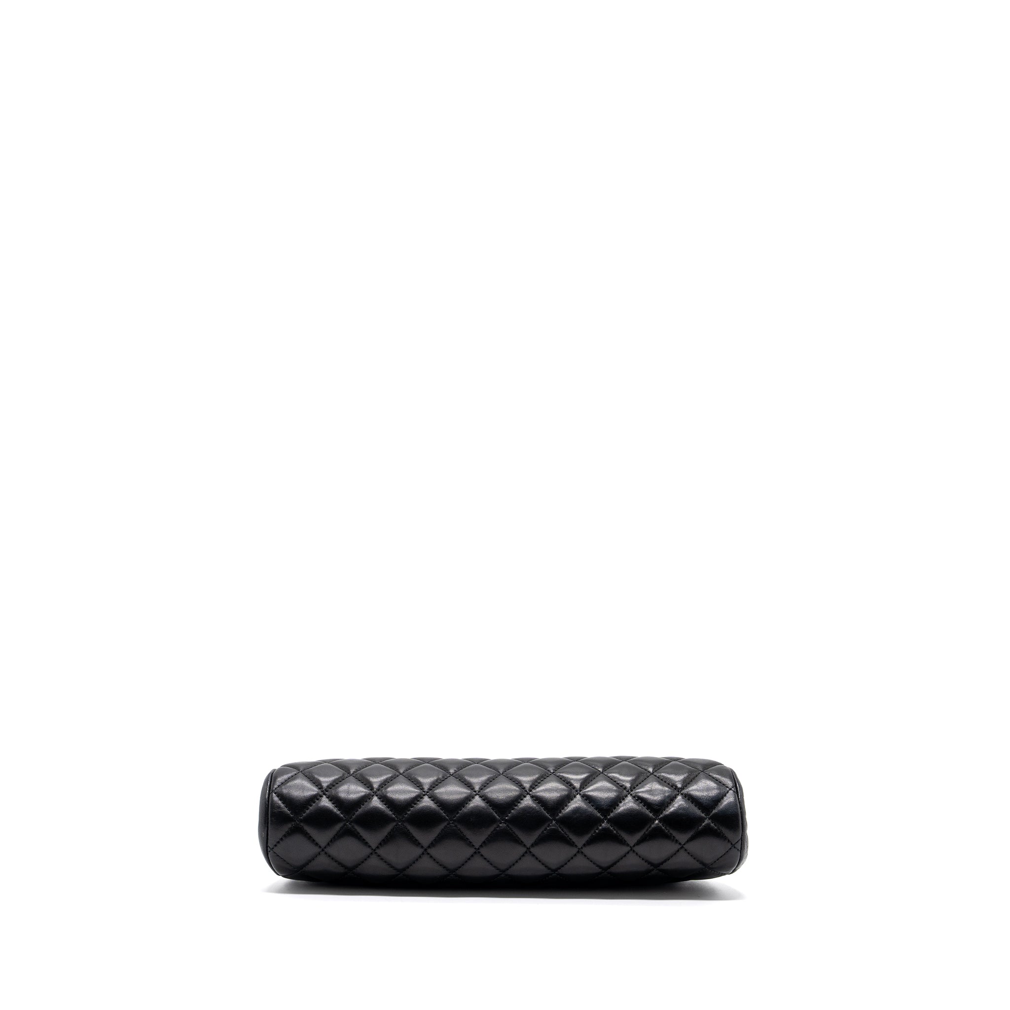Chanel timeless kiss lock clutch evening bag lambskin Black