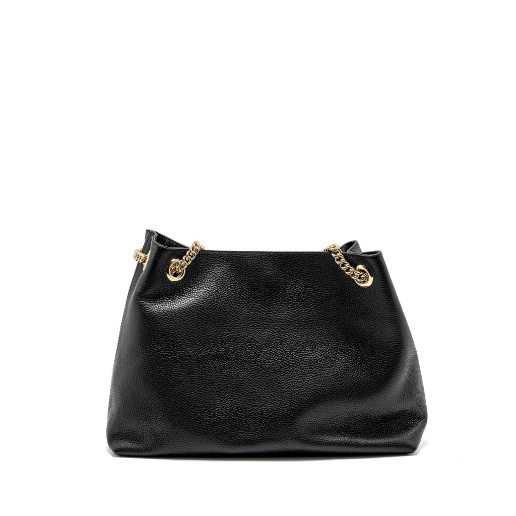 Gucci Interlocking G Soho Tote Bag Calfskin Black
