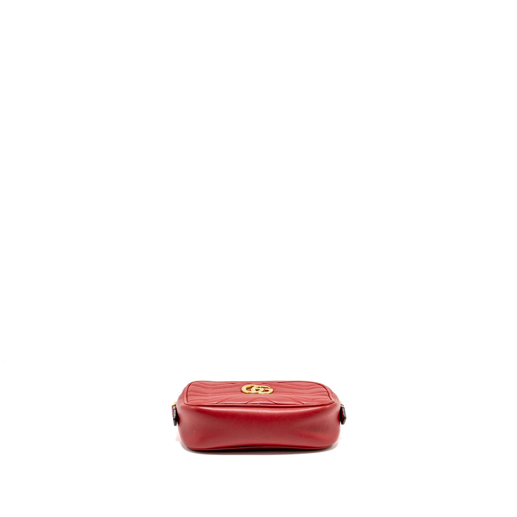 Gucci GG Marmont Matelasse Camera Bag Red Leather Red