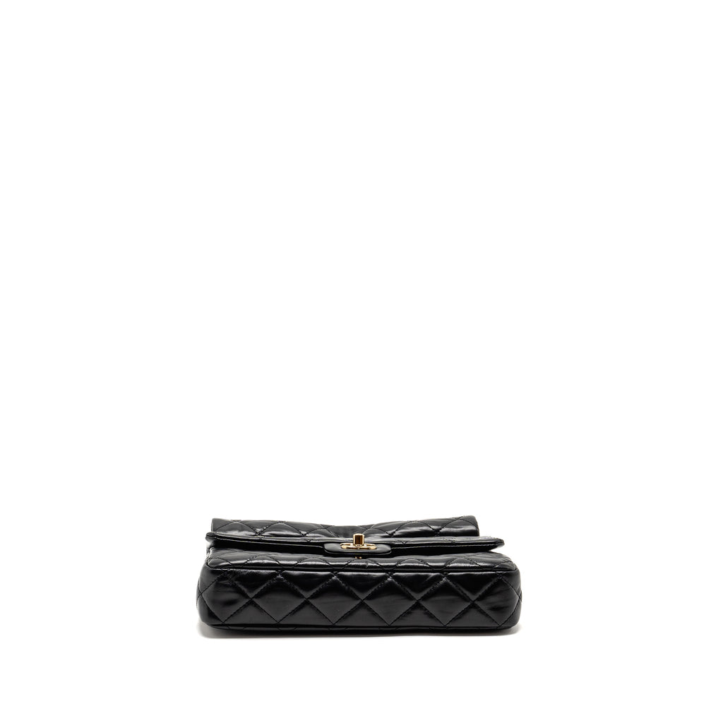 Chanel 23A quilted flap clutch calfskin black L (microchip)