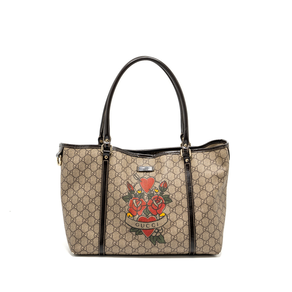 Gucci top handle tote bag gg supreme canvas
