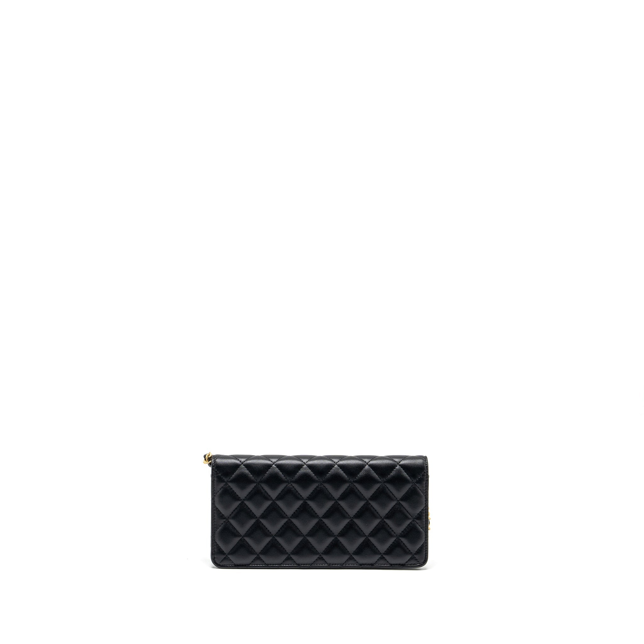 Chanel 23A clutch with chain lambskin black  (microchip)