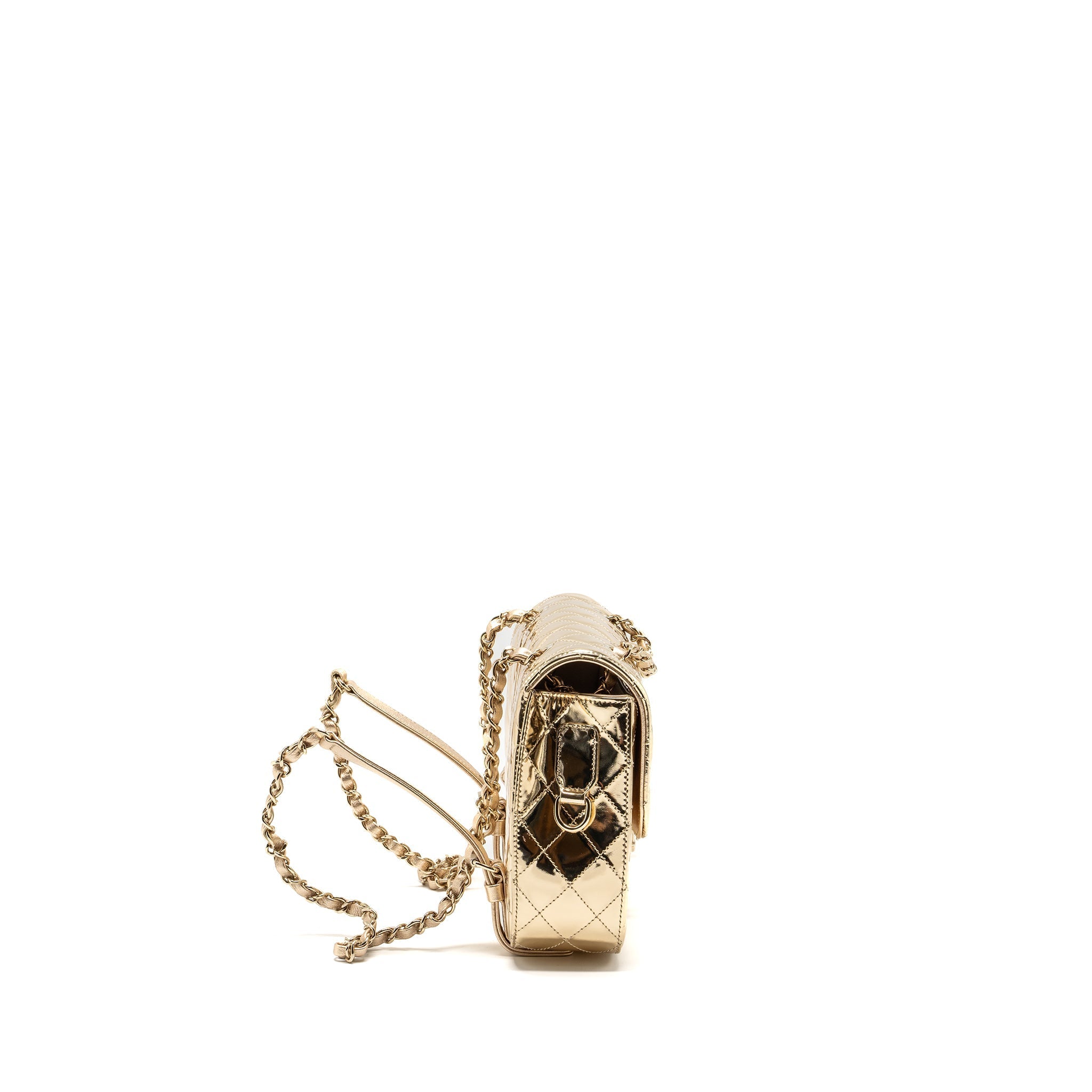 Chanel 24c backpack with star patent Gold L (microchip)