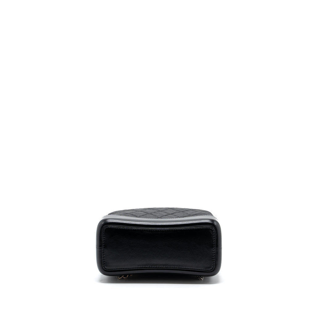 Chanel Small Gabrielle Backpack Aged Calfskin Black Multicolour Hardware