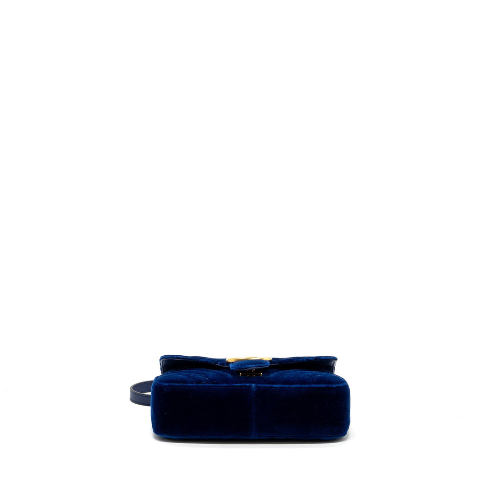 Gucci mini GG marmont bag velvet blue