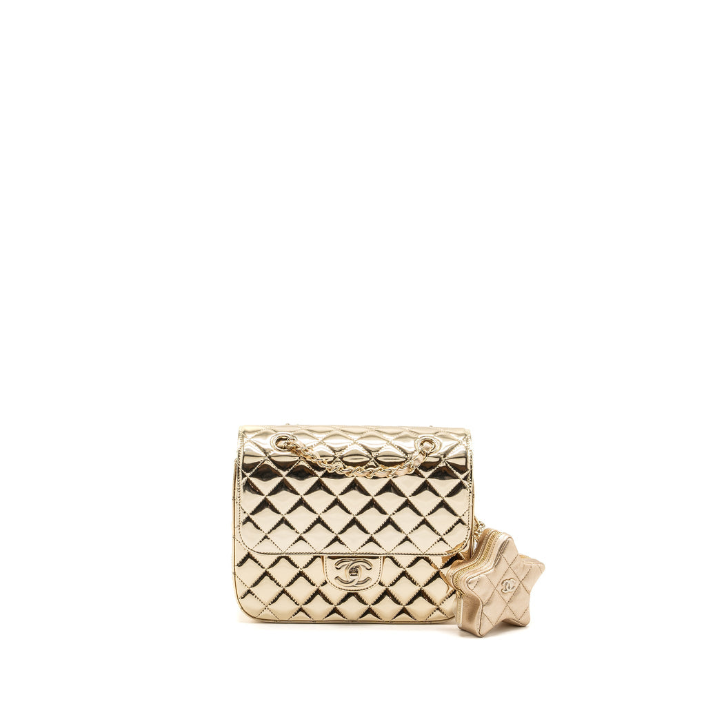 Chanel 24c backpack with star patent Gold L (microchip)