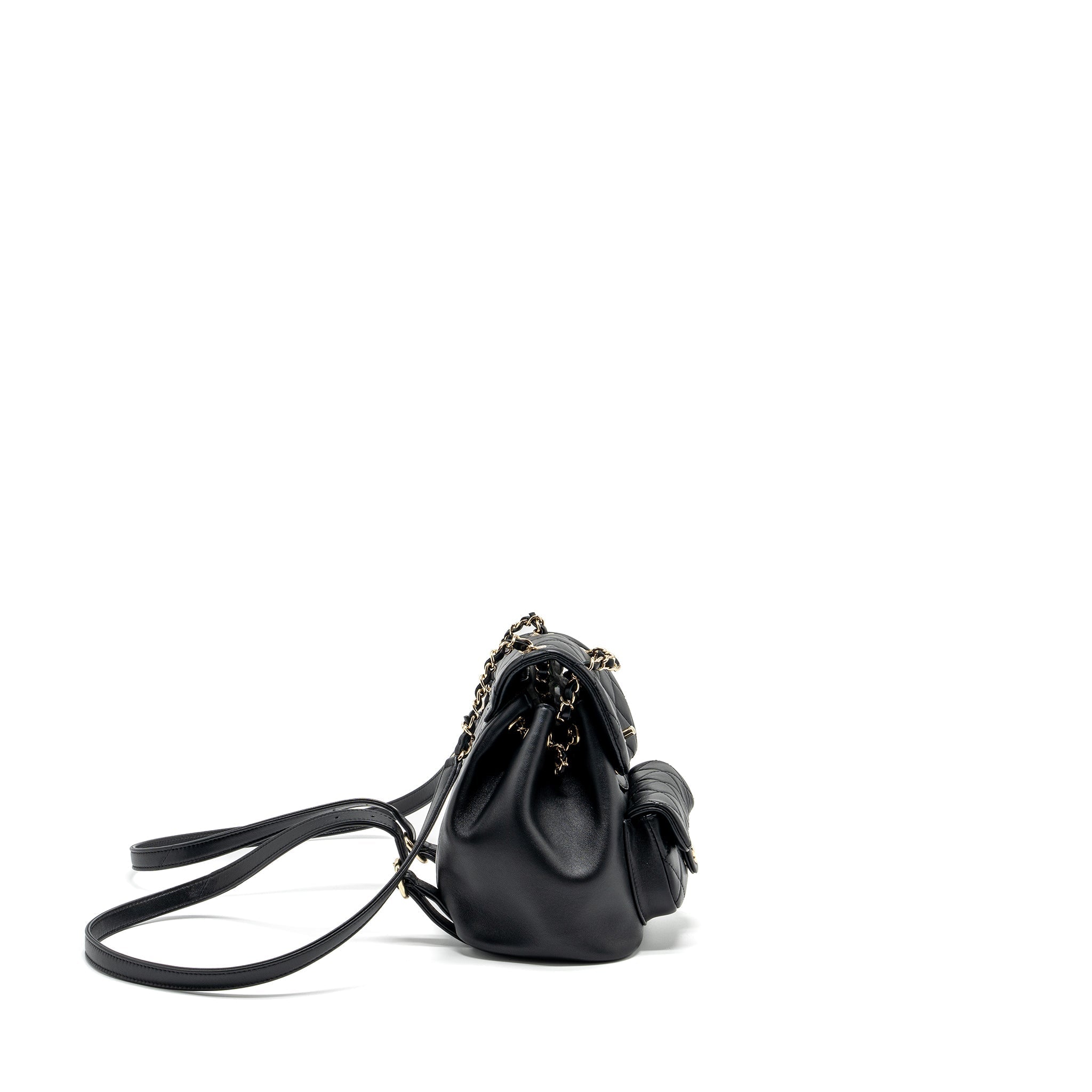Chanel mini Duma backpack Lambskin black L (microchip)
