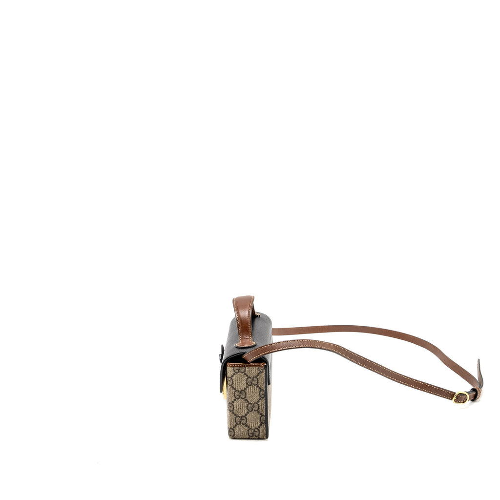 Gucci Mini Padlock Top Handle Shoulder Bag GG Supreme Canvas