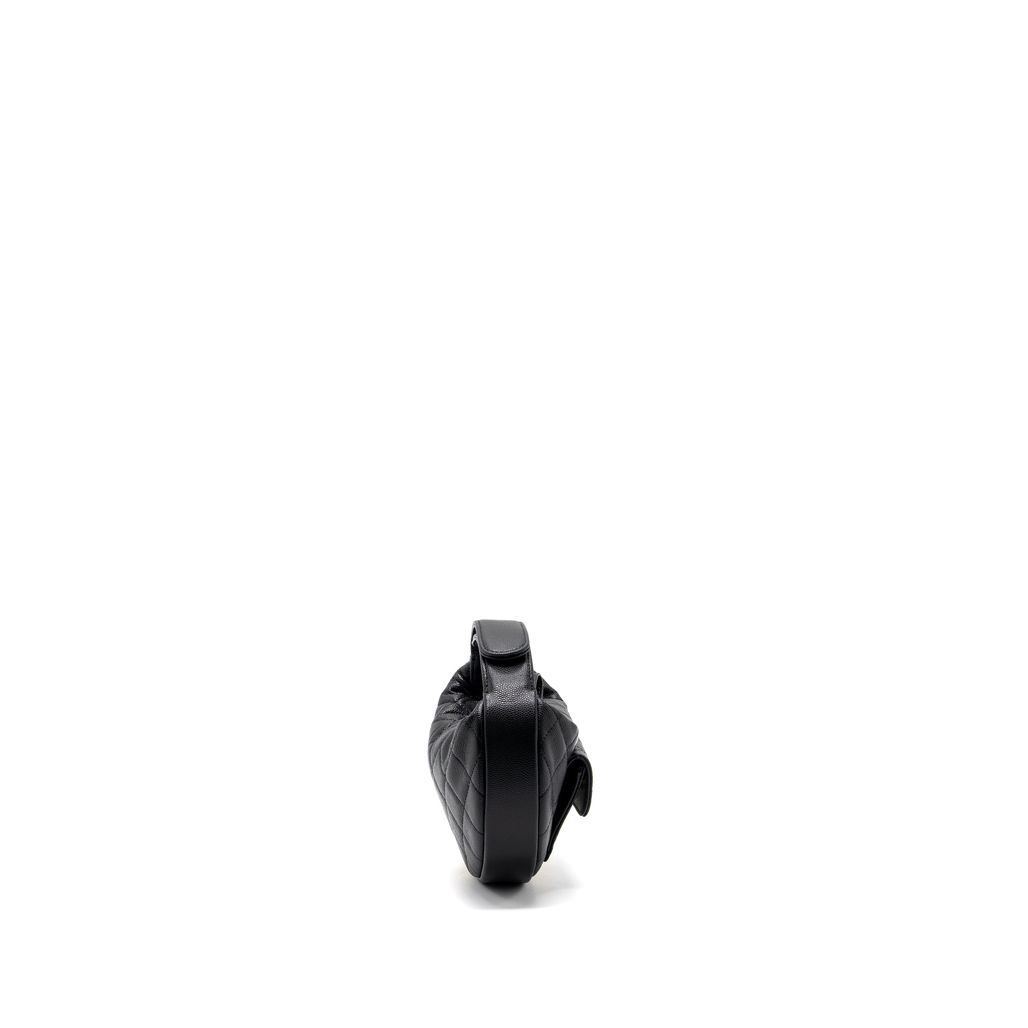 Chanel 23B round clutch caviar black  (microchip)