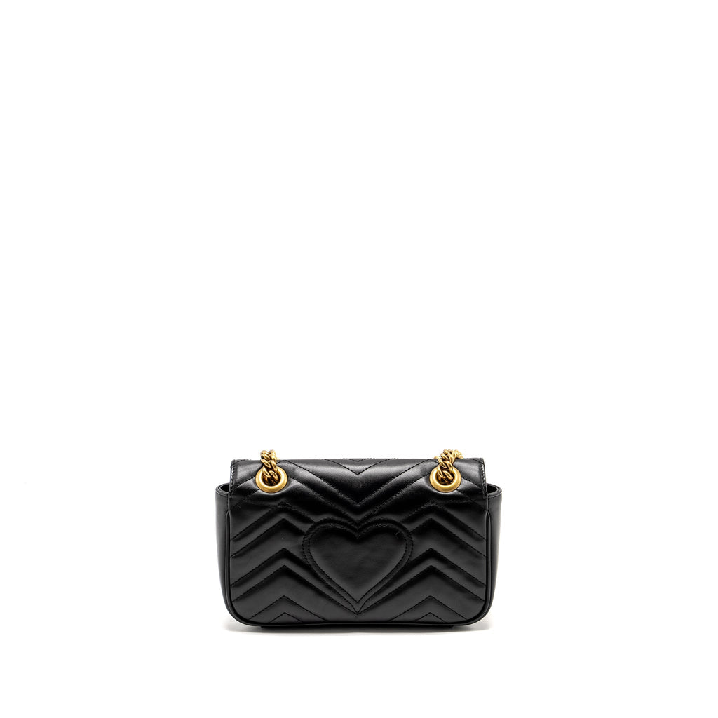 Gucci Mini GG Marmont Shoulder Bag Calfskin Black
