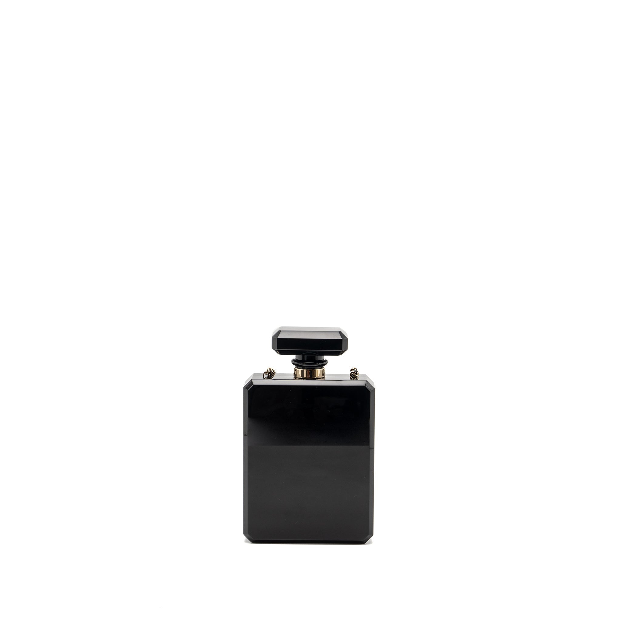 Chanel 17A Perfume Bottle Clutch Evening Bag Black / Bronze L