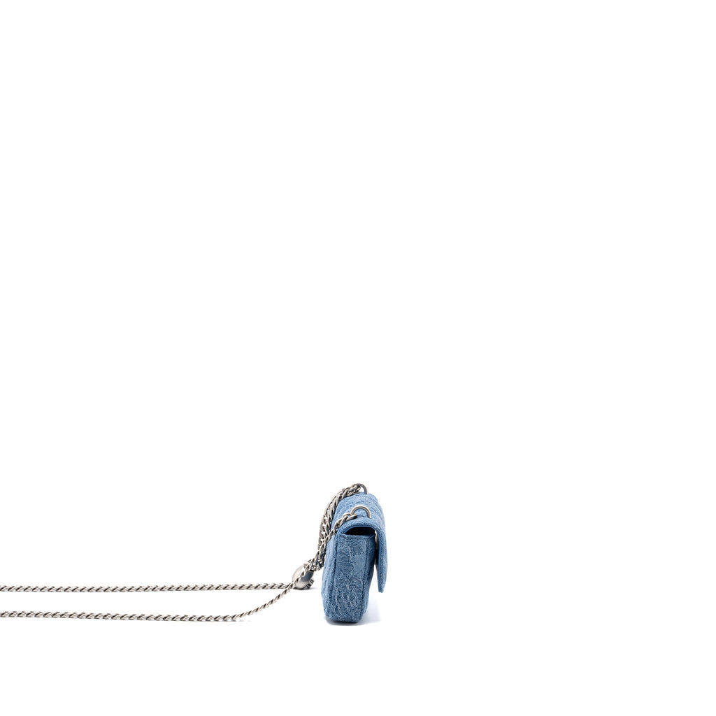 Chanel Coco Love Mini Clutch With Chain Denim Blue (Microchip)