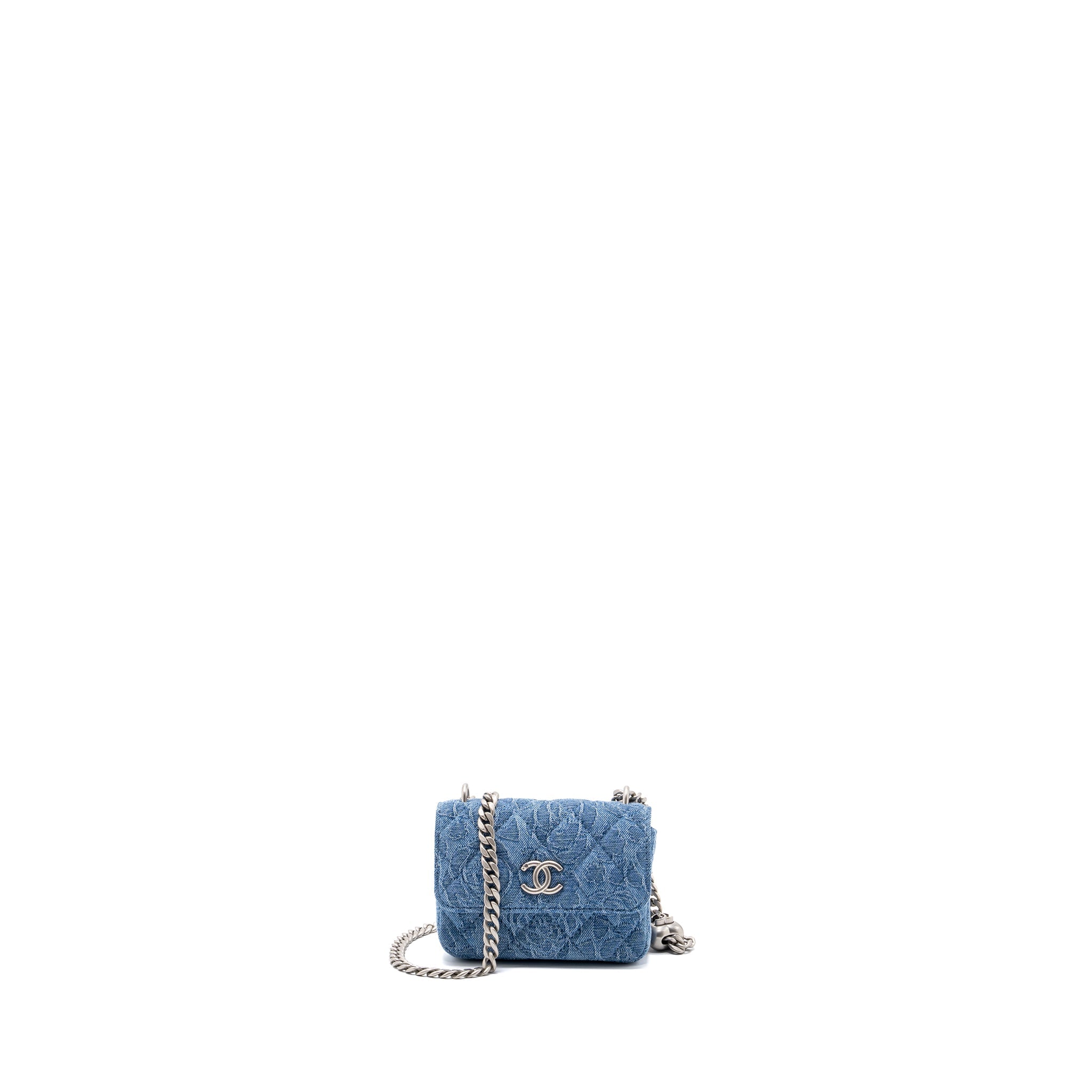 Chanel Coco Love Mini Clutch With Chain Denim Blue (Microchip)