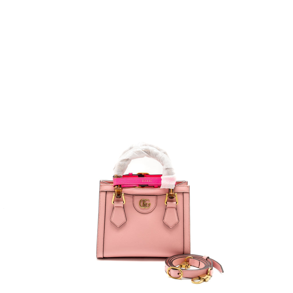 Gucci Mini Diana Bamboo Tote Bag Leather Pink