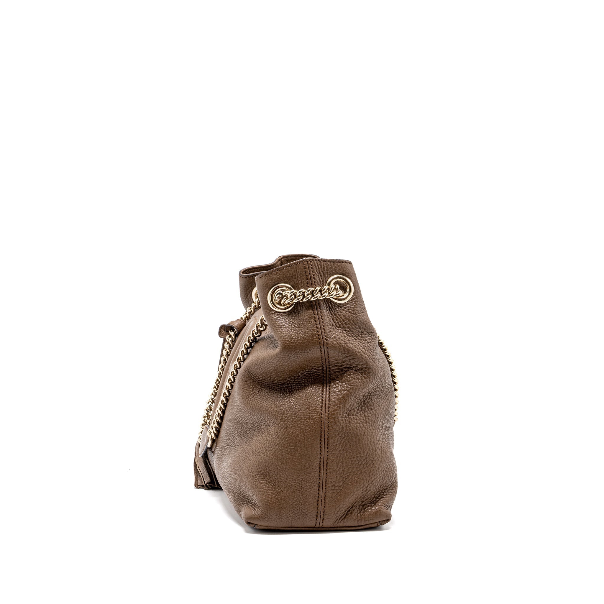 Gucci disco tote bag calfskin brown L