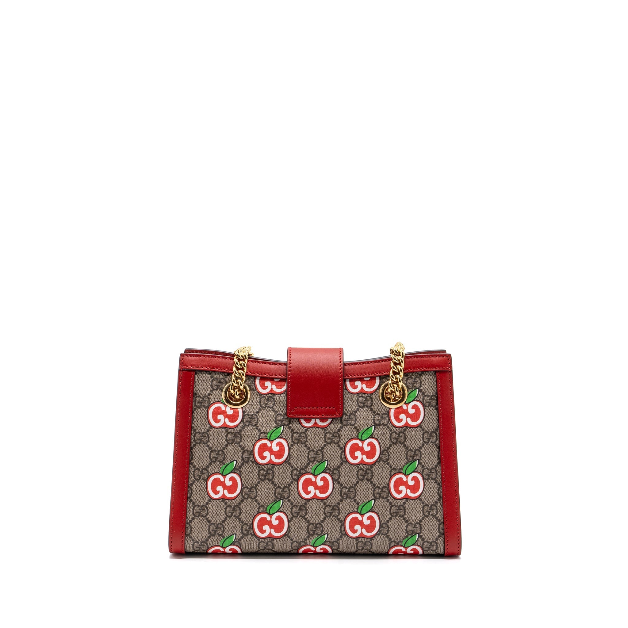 Gucci small Padlock shoulder bag GG supreme canvas red