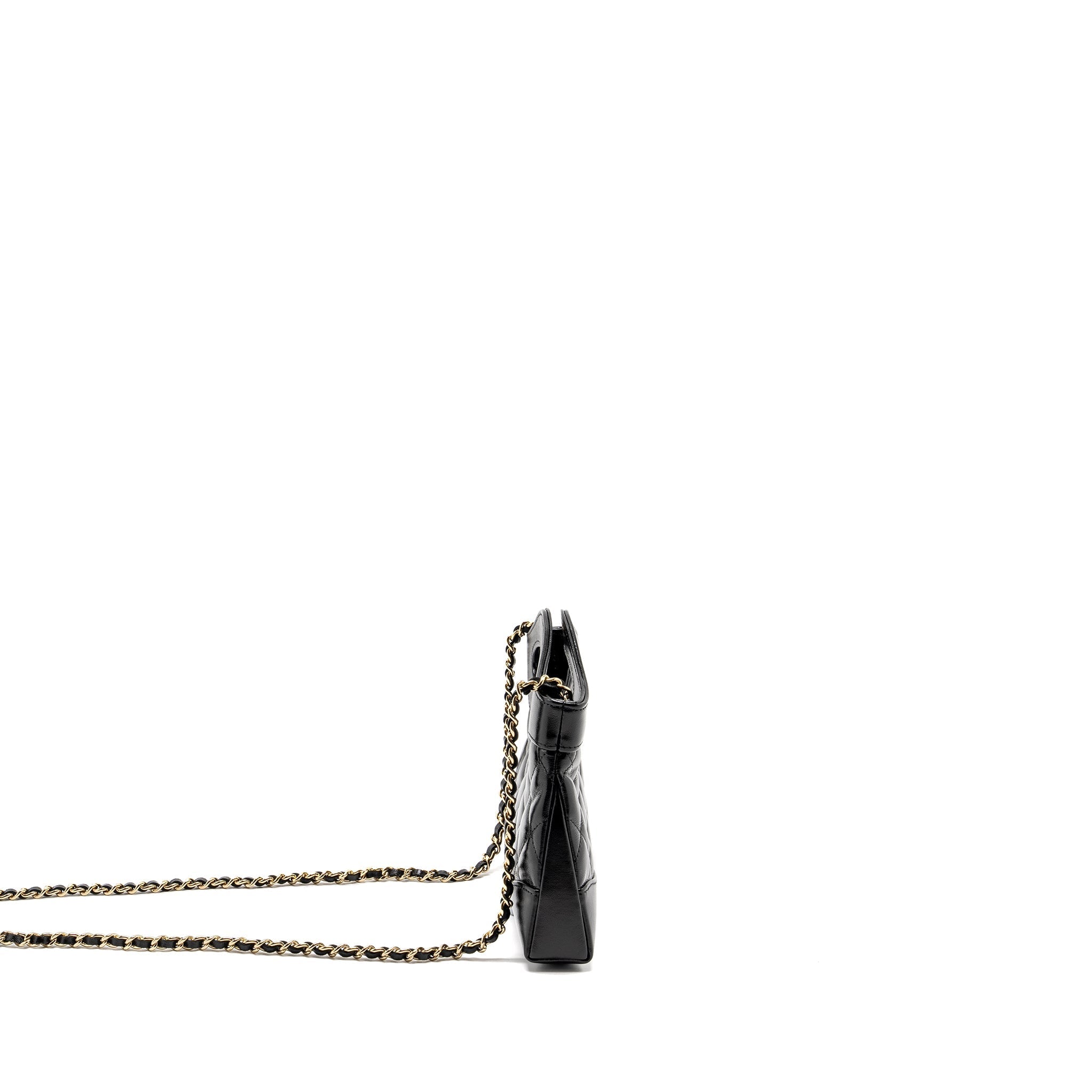 Chanel Mini 31 Clutch with Chain Shiny Calfskin Black L (microchip)