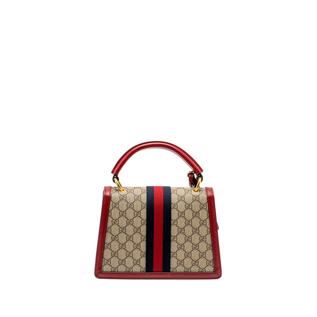 Gucci Queen Margaret Top Handle Bag GG Supreme Canvas Red/ Multicolour