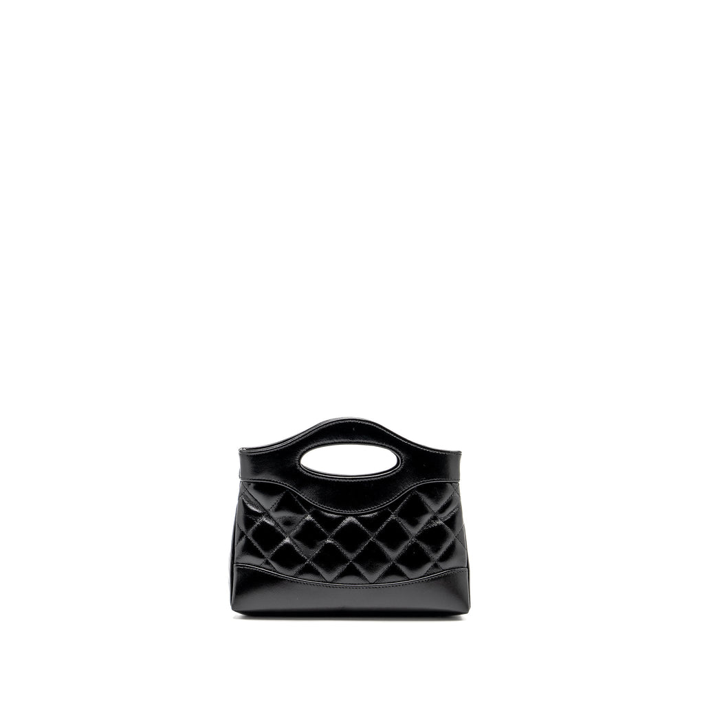 Chanel Mini 31 Clutch with Chain Shiny Calfskin Black L (microchip)