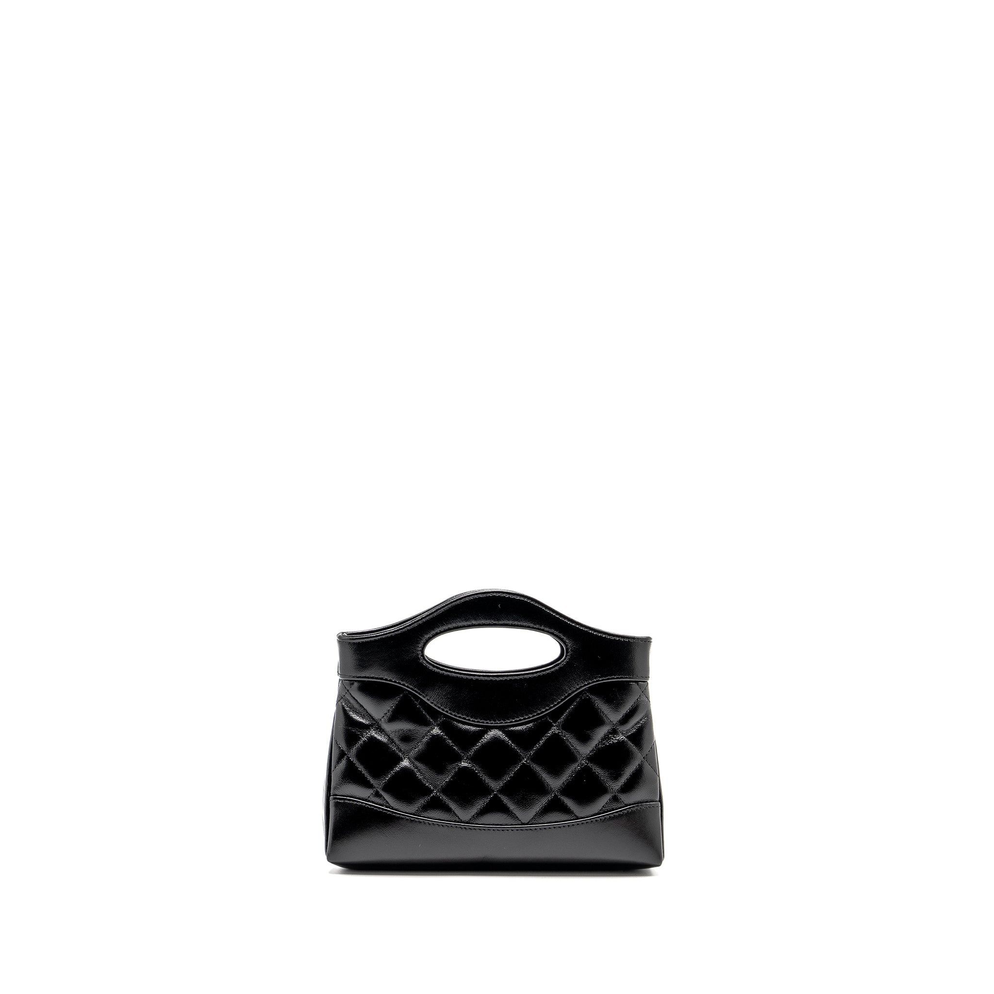 Chanel Mini 31 Clutch with Chain Shiny Calfskin Black L (microchip)
