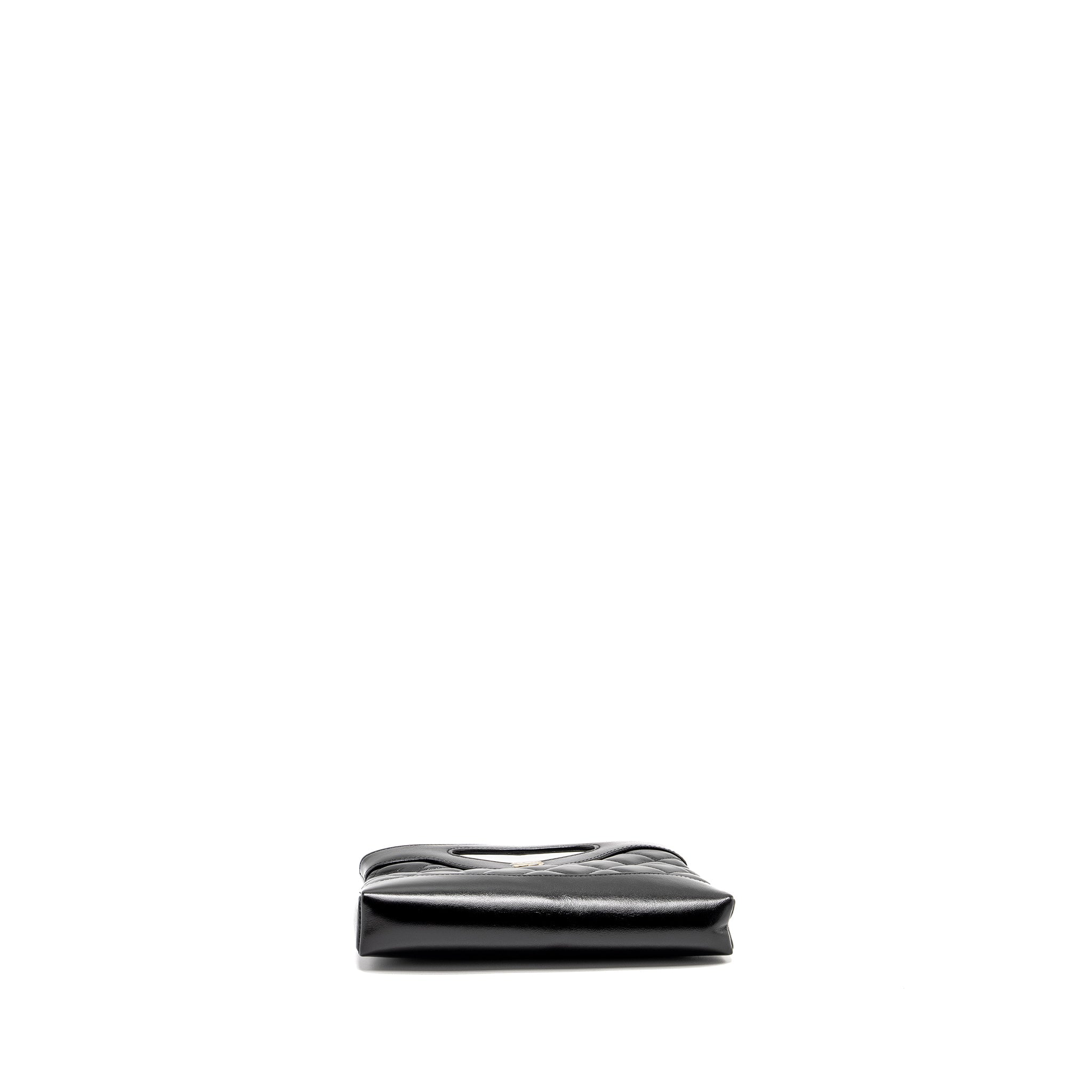 Chanel Mini 31 Clutch with Chain Shiny Calfskin Black L (microchip)