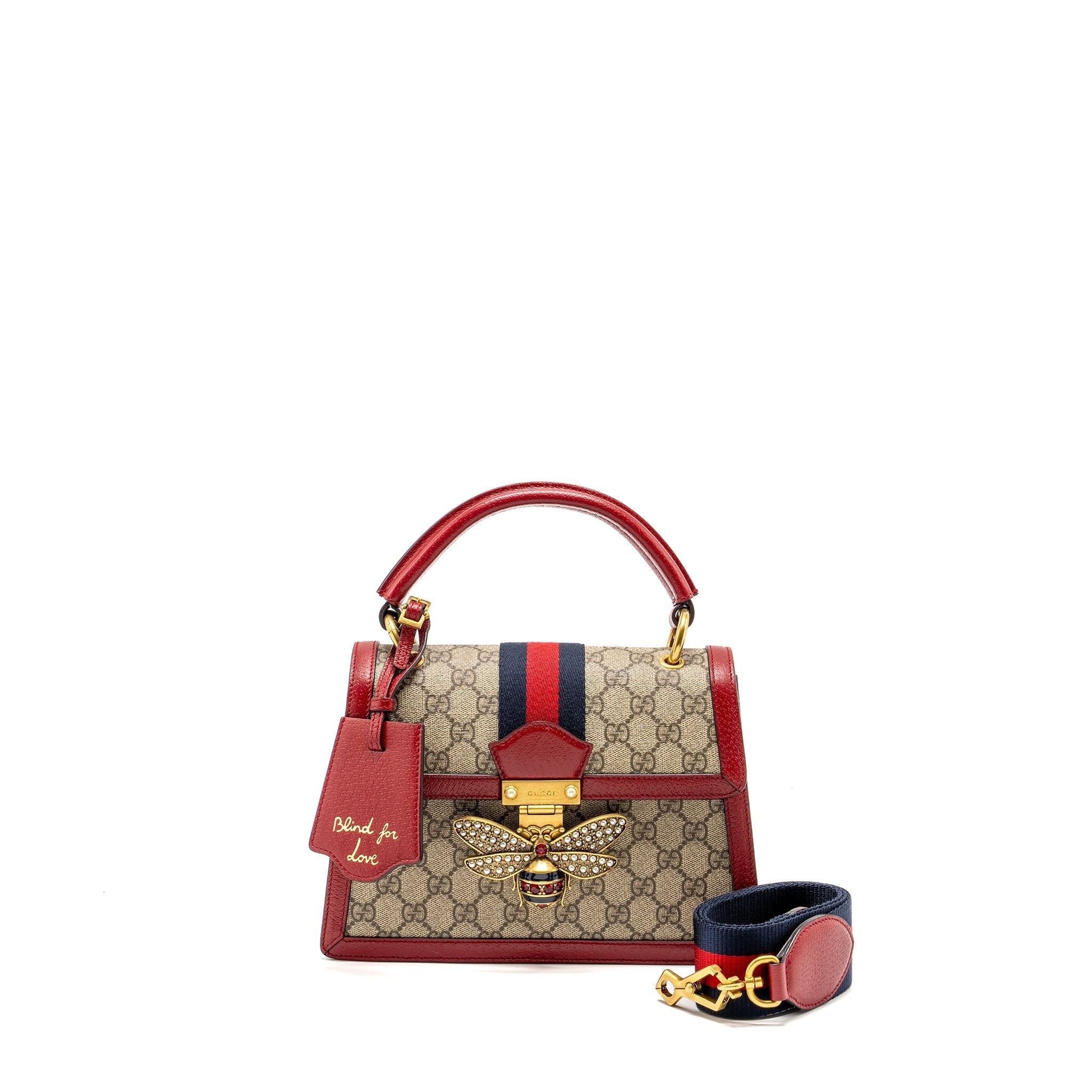 Gucci Queen Margaret Top Handle Bag GG Supreme Canvas Red/ Multicolour
