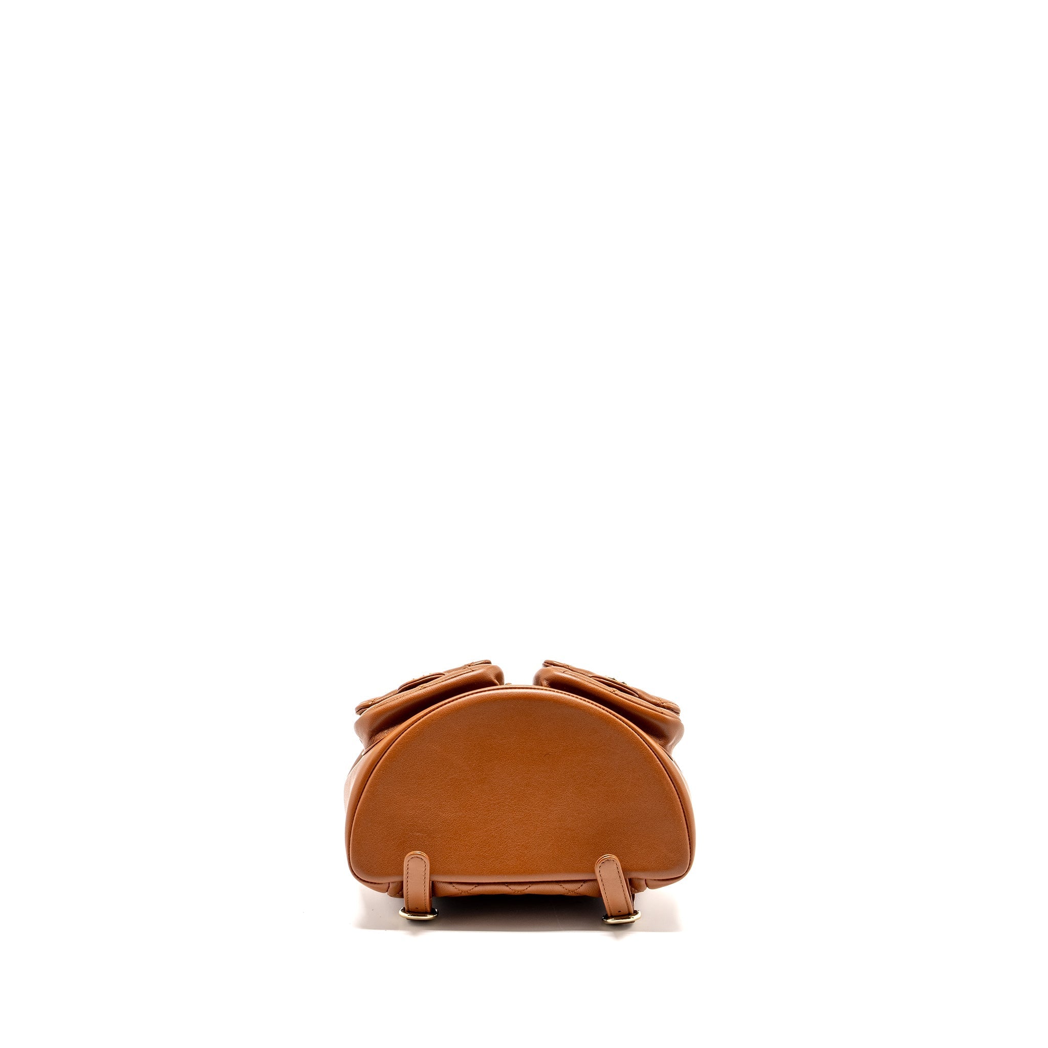 Chanel 23a Triple Pack Backpack Calfskin Caramel L (microchip)