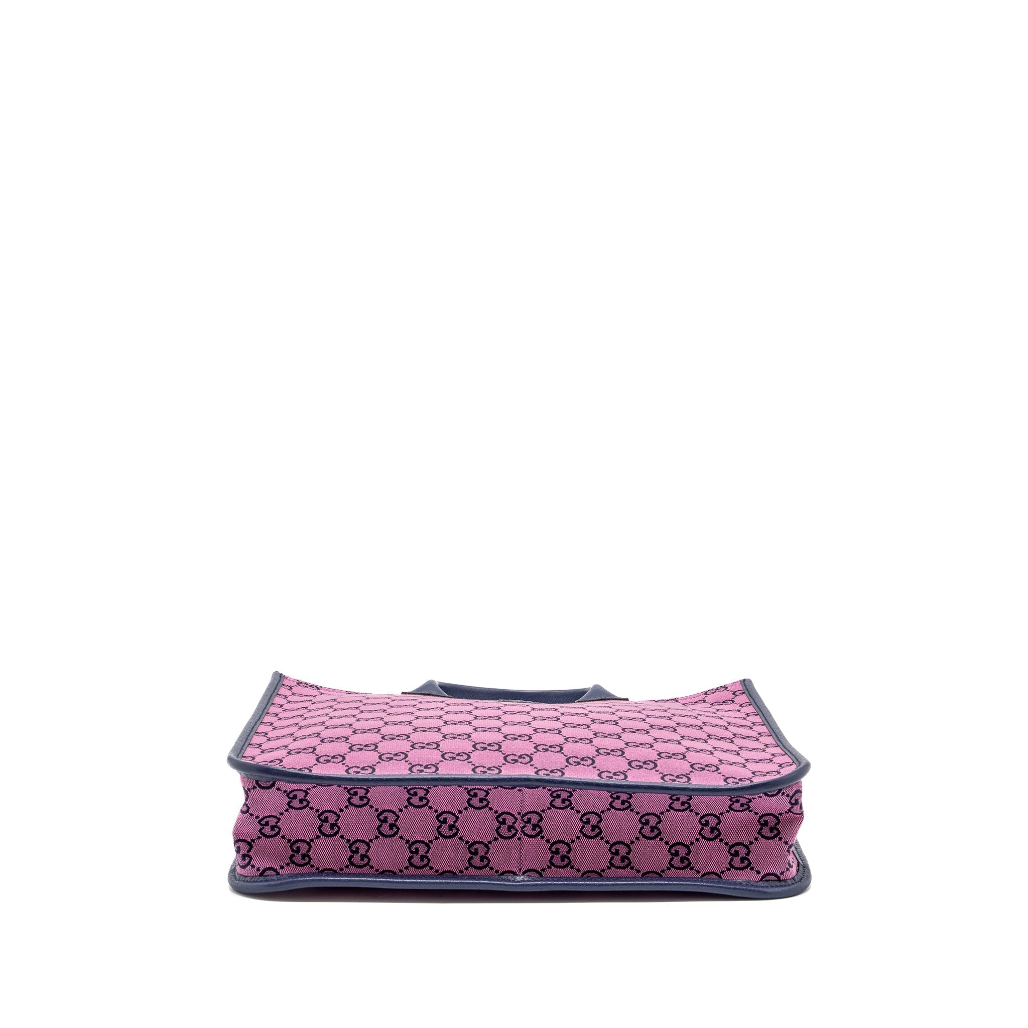 Gucci kids tote bag canvas / leather pink / dark blue