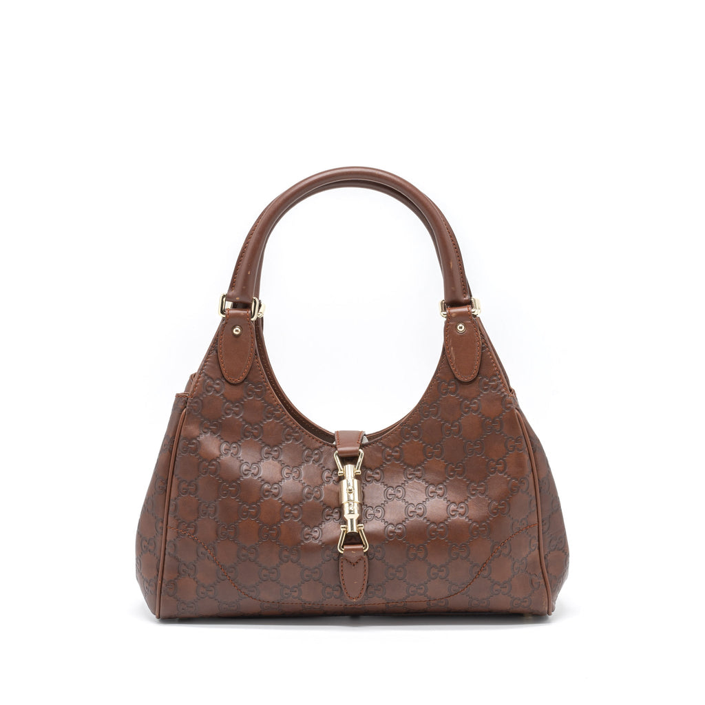 Gucci Vintage Jackie Bag GG Supreme Calfskin Brown