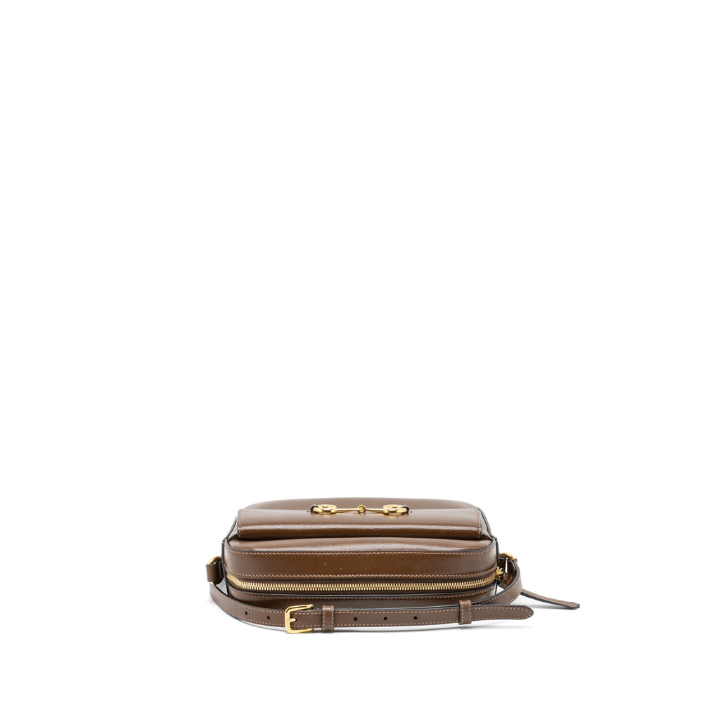 Gucci Horsebit Shoulder Bag Calfskin Brown