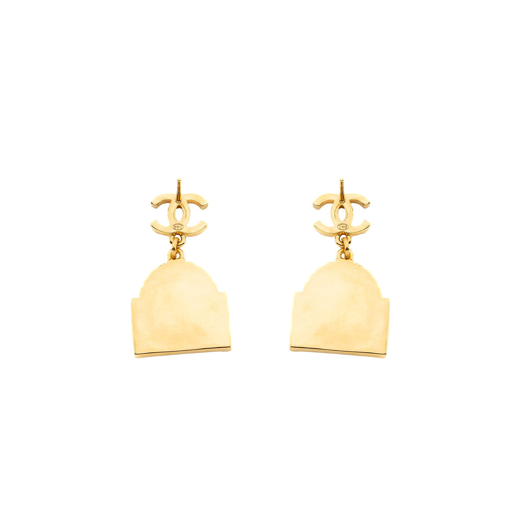 Chanel CC Logo Rue Cambo Drop Earring