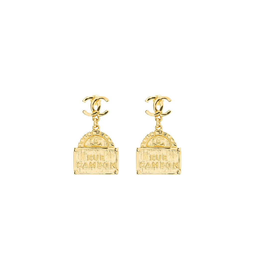 Chanel CC Logo Rue Cambo Drop Earring