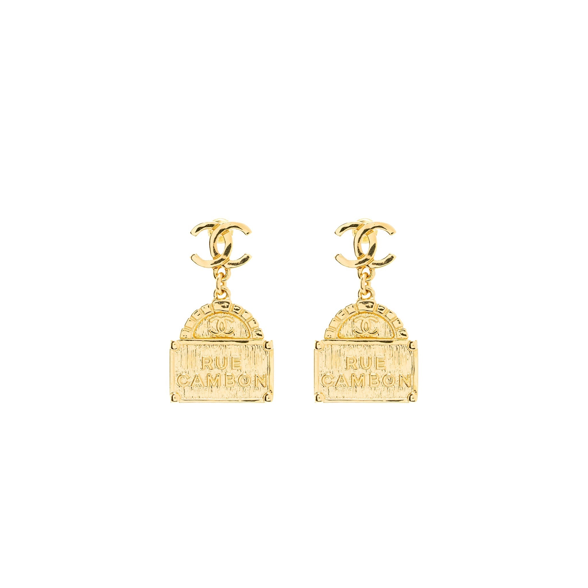 Chanel CC Logo Rue Cambo Drop Earring