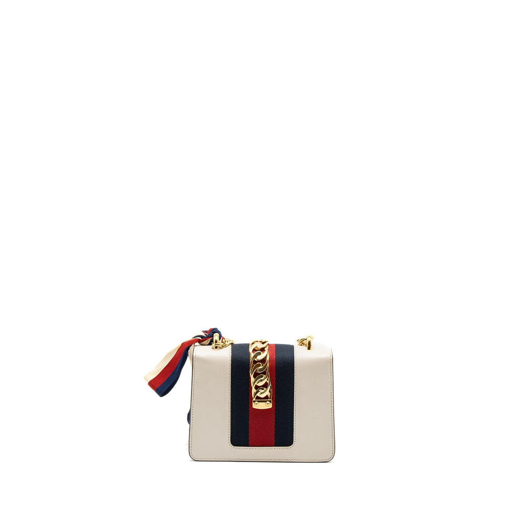 Gucci Mini Sylvie Chain Bag Calfskin White/Multicolour