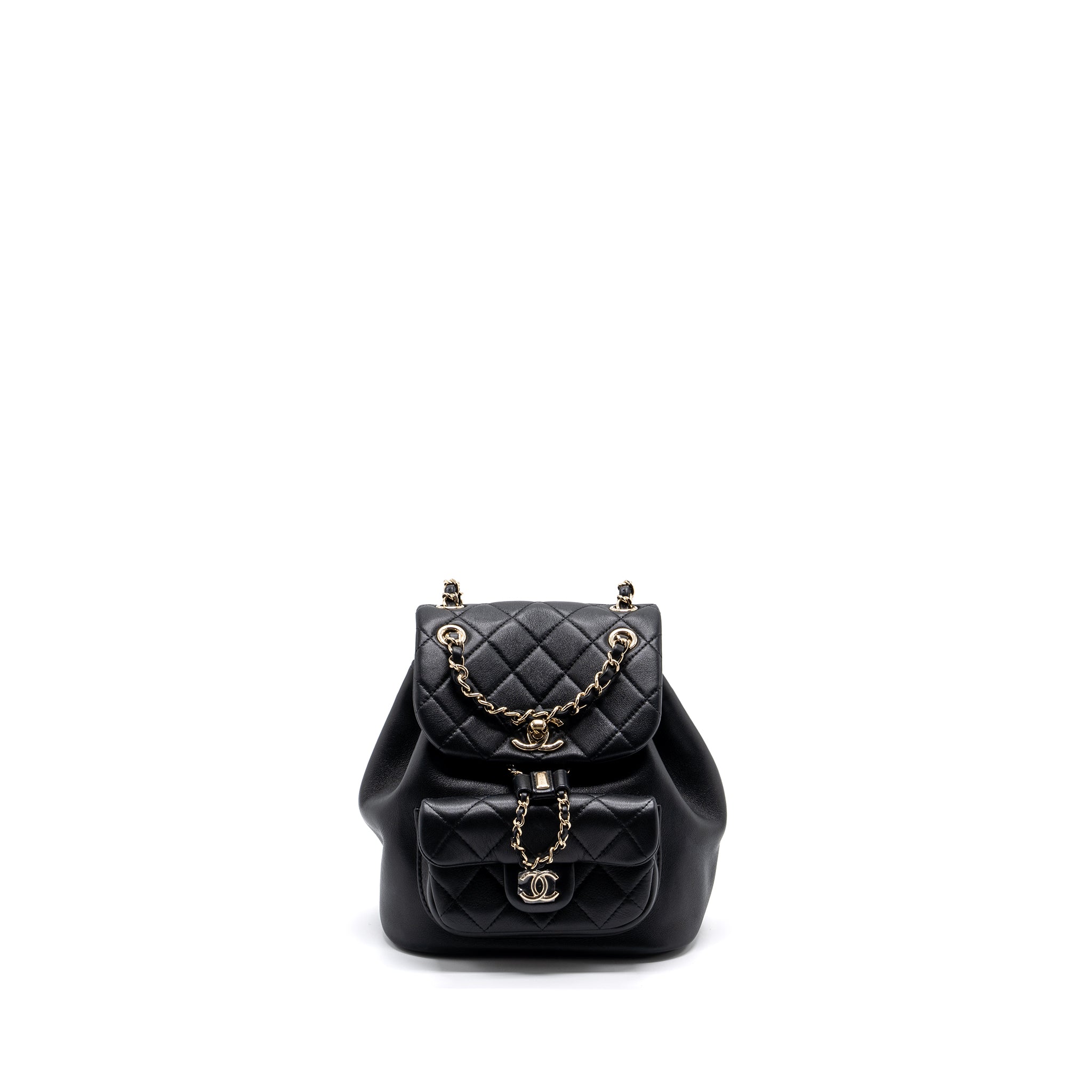 Chanel mini Duma backpack lambskin black L (microchip)