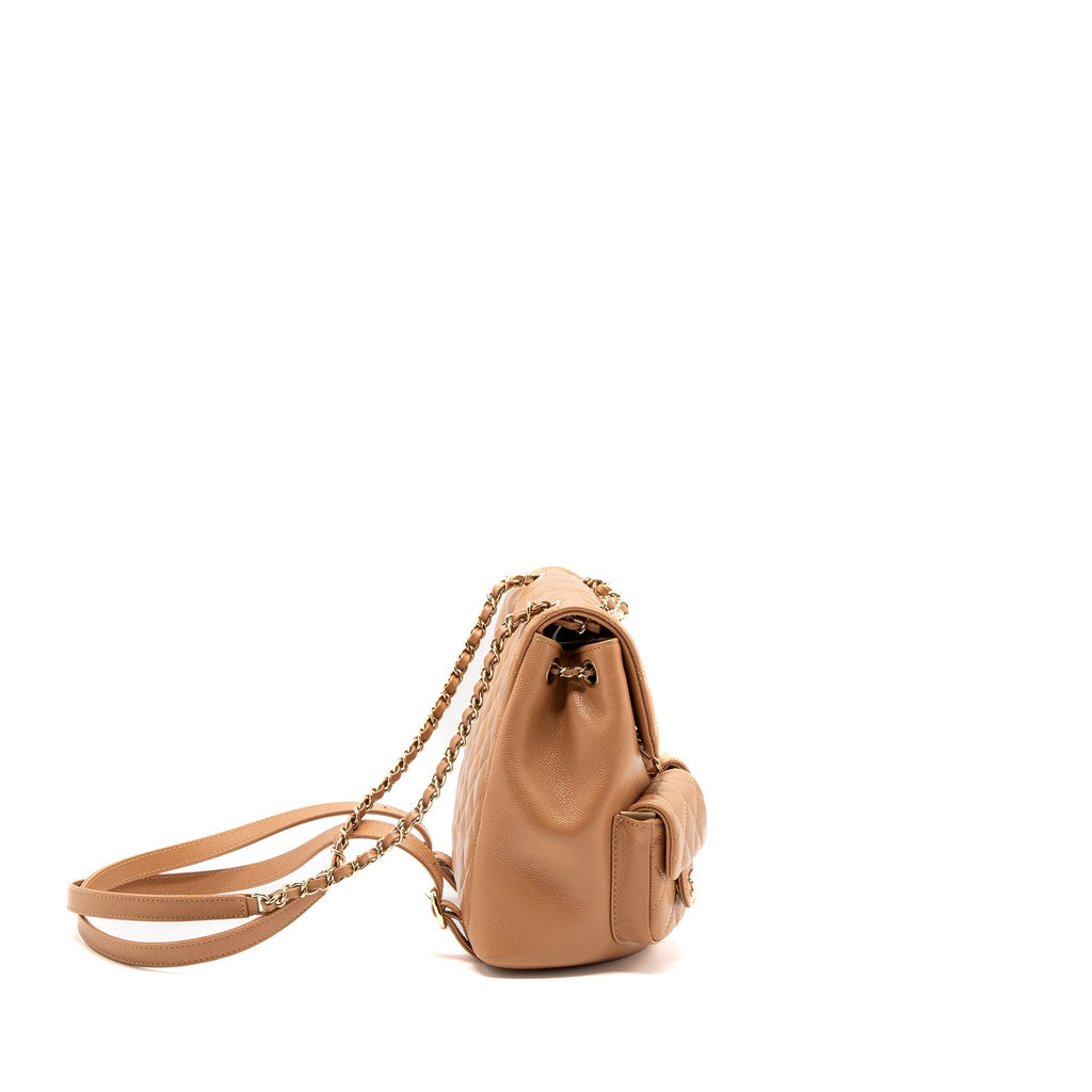 Chanel 23p Triple Pack Backpack Caviar Dark Beige L(Microchip)
