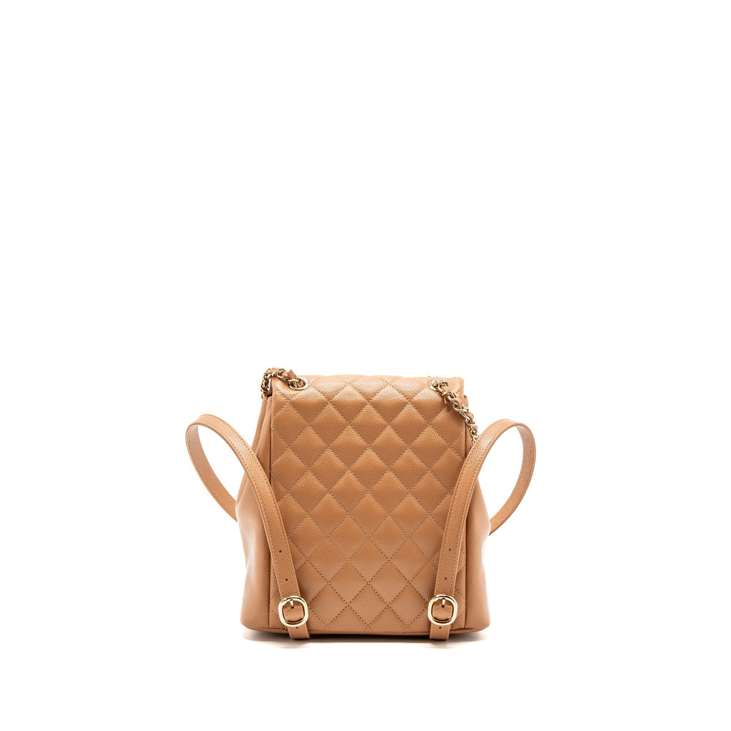 Chanel 23p Triple Pack Backpack Caviar Dark Beige L(Microchip)