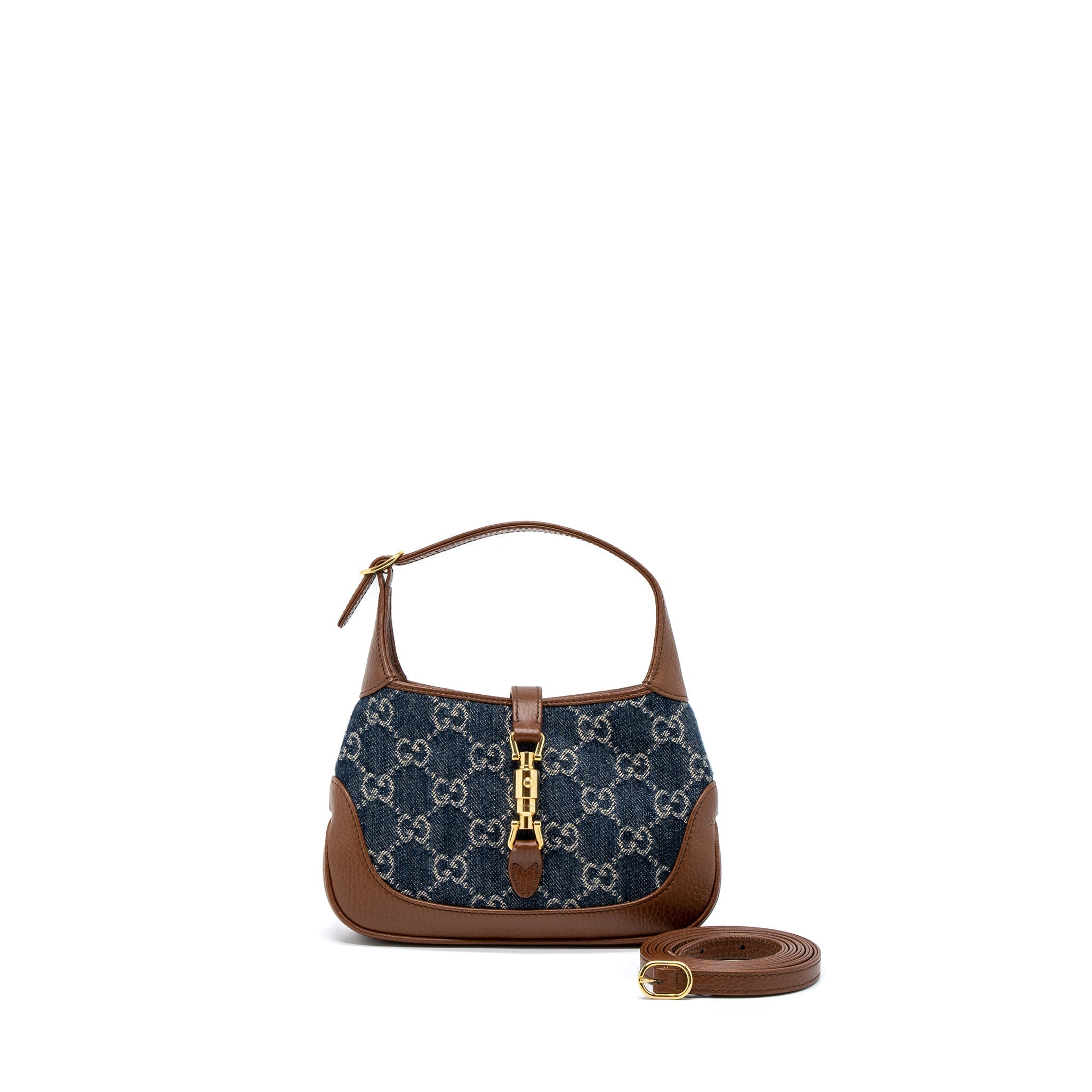 Gucci Mini 1961 Jackie Bag Denim Blue/Brown